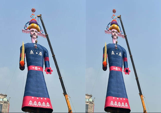 Panchkula 180 Feet Ravan Effigy Tricity Tallest Ravan 2025 Dussehra Dahan