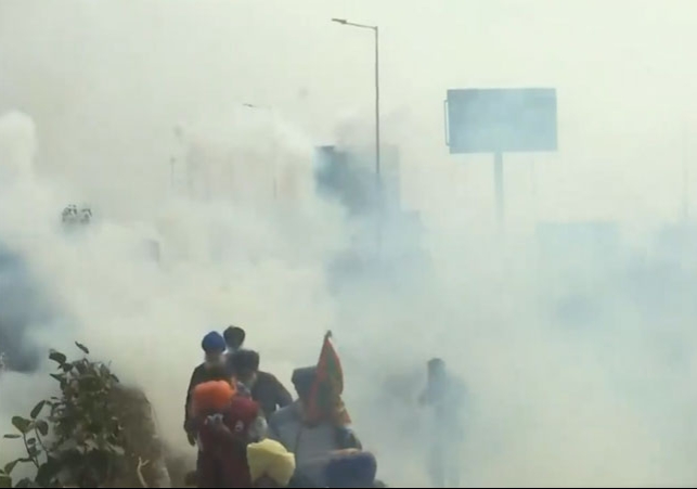 Police Fire Tear Gas On Protesting Farmers At Shambhu Border Ambala
