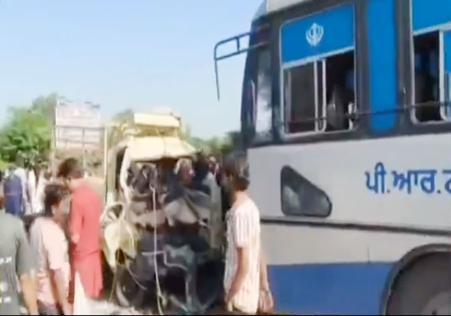 Punjab Big Road Accident PRTC Bus and Pickup Collide in Jalandhar