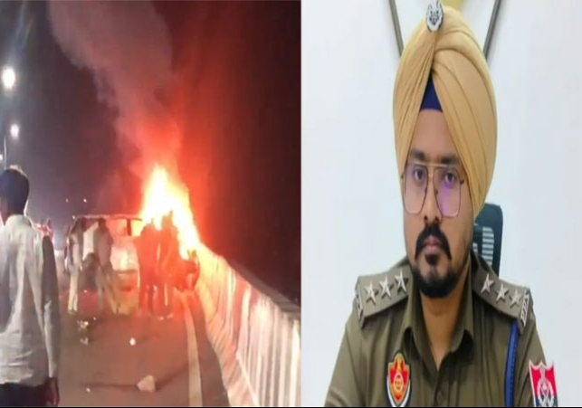 Punjab Police Ludhiana ACP Death Road Accident Fortuner Car Fire