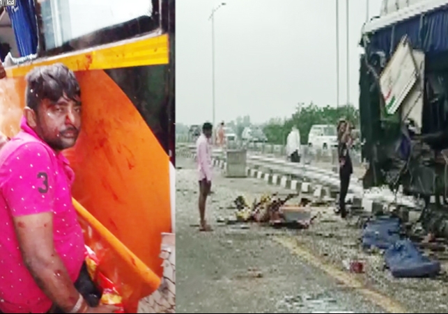  Two Buses Collide on Purvanchal Expressway in UP
