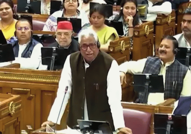 The Leader of the Opposition surrounded
