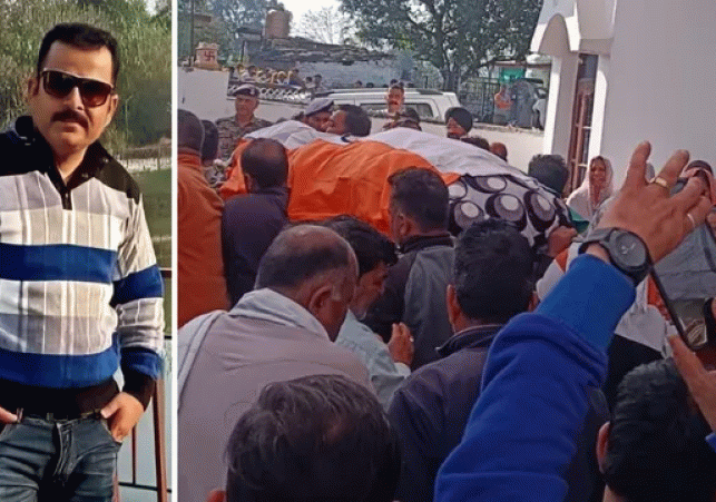 Final farewell: Una brave Manish Kumar immersed