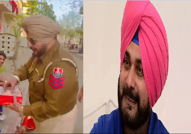 When Sidhu lost in the election the policeman celebrated happiness and distributed sweets