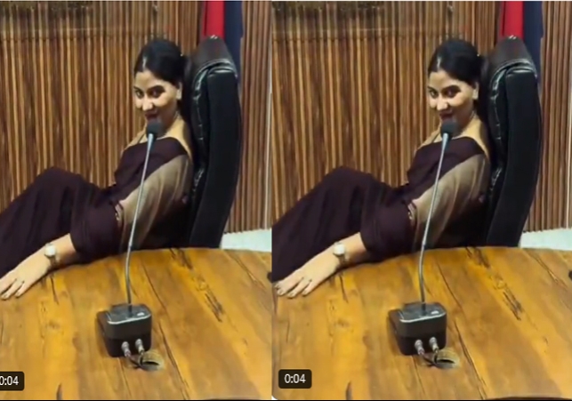 Woman Made Reel Sitting on SP Chair In Auraiya Police