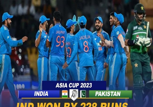Asia Cup 2023 India Won by 228 Runs Against Pakistan 
