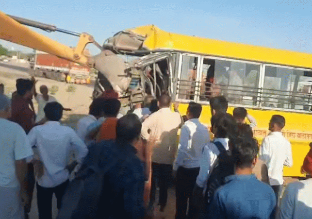 Barmer Road Accident: Truck Collides with School Bus