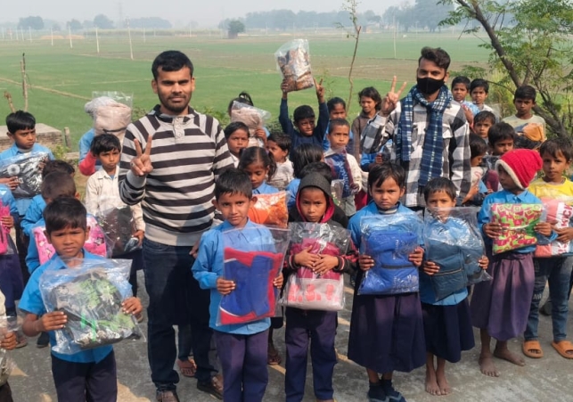 Warm Clothes were Distributed to the Children to Protect