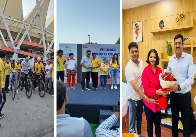 Railway Players came out on Bicycles on the Streets of Delhi