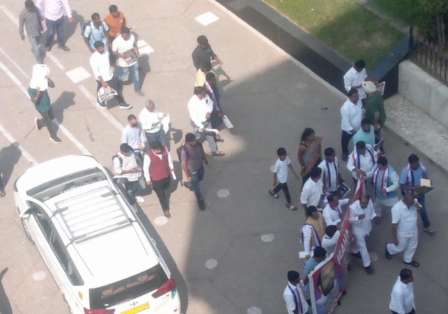 Dharna and Banner Procession