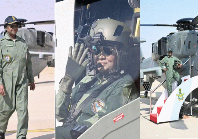 President Draupadi Murmu flies as co-pilot in Prachanda helicopter