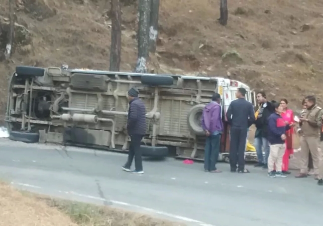 overturned vehicle on the road