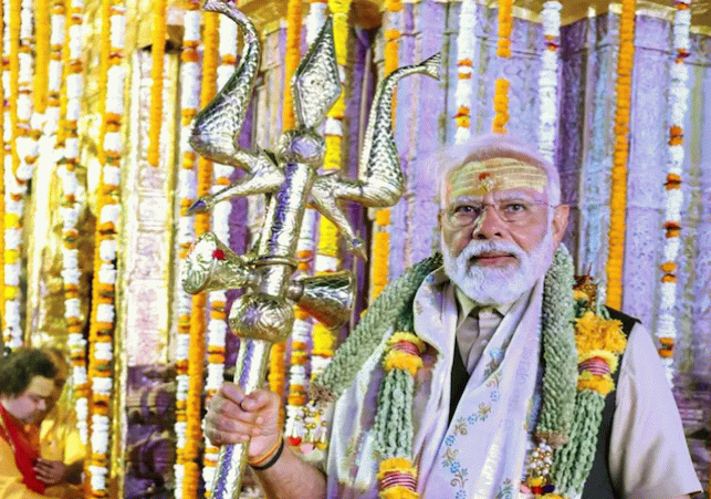 Prime Minister Narendra Modi on a visit to Kashi