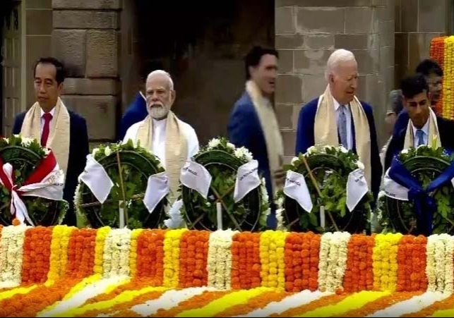 G20 leaders reached Rajghat to pay tribute to Father of the Nation Mahatma Gandhi