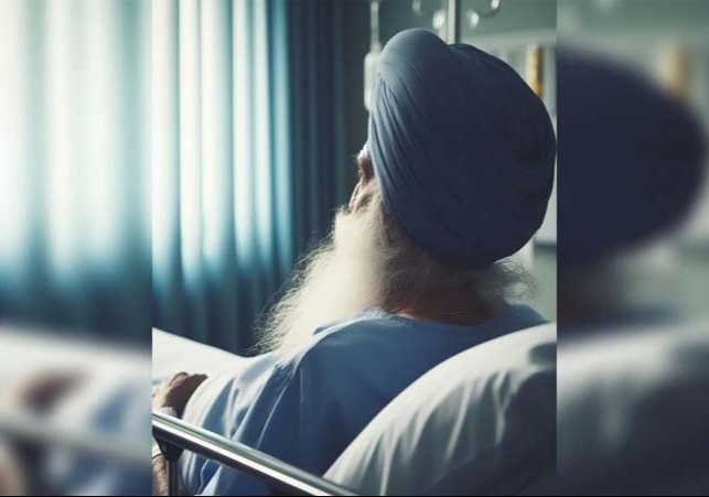 Nurses tied the beard of a Sikh patient with gloves and kept him hungry