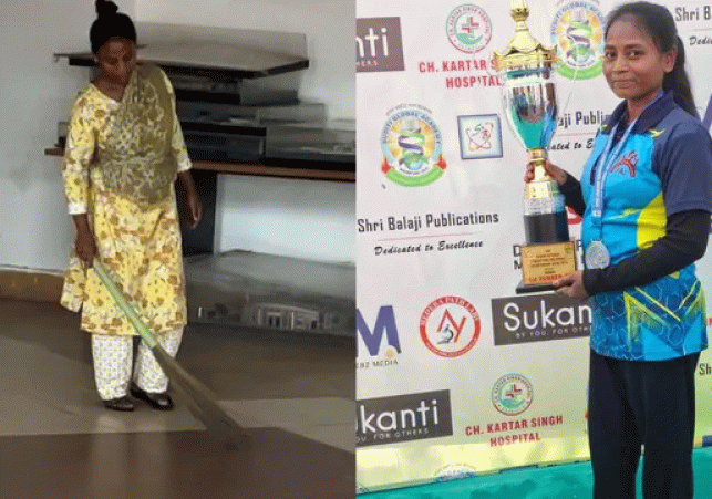 Differently-abled Athlete Forced to Sweep Floors