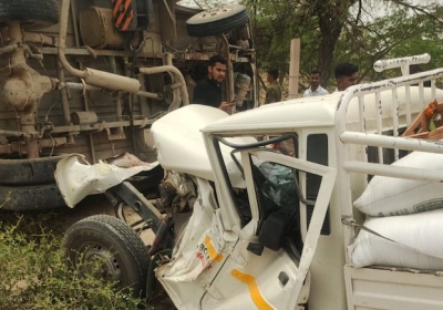 Jodhpur: School bus overturned after colliding with pickup