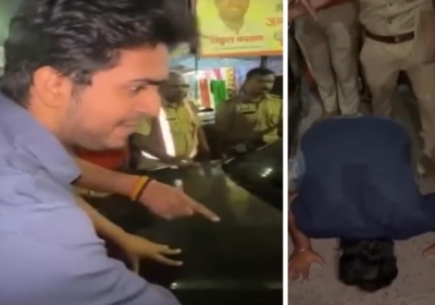 Rubbing his Nose on the Street