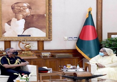 भारतीय सेना प्रमुख ने ढाका में बांग्लादेश की प्रधानमंत्री शेख हसीना से की मुलाकात