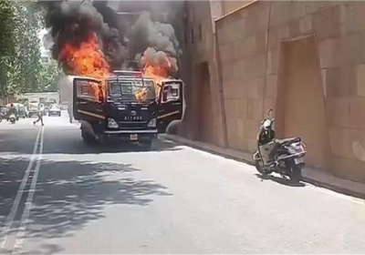 Fire in Prisoner Vehicle
