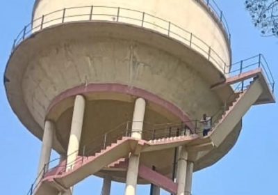 Employee Climbed a Water Tank with Petrol