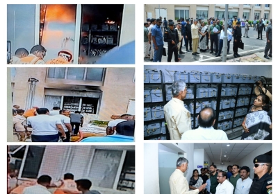 Chief Minister inspected the fire incident in the Secretariat