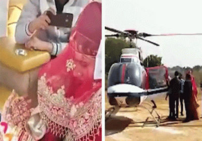 Bride left by helicopter