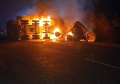Two Trucks turned into Fireballs