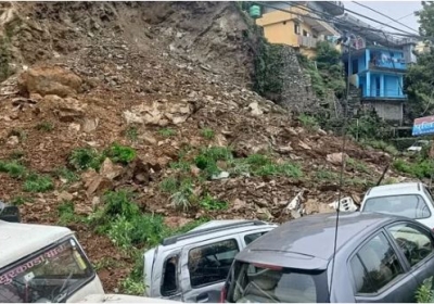Heavy landslide in Tehri-Chamba