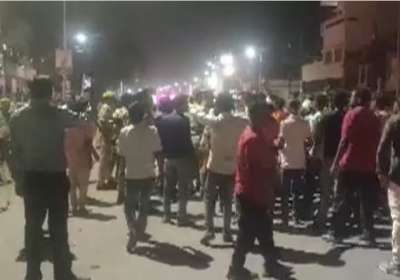 Stone pelting during Durga idol immersion