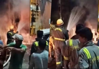 Container turns into a 'ball of fire' in Hathras