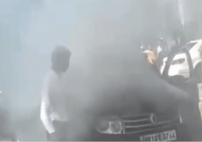 Chandigarh Car Fire Near PGI