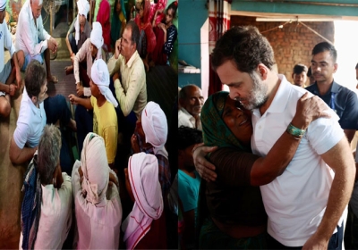 Congress MP and Lok Sabha LoP Rahul Gandhi met Hathras Stampede Victims