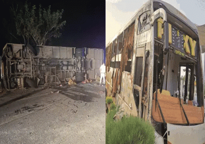 Delhi Rajasthan Bus Overturned in Hisar