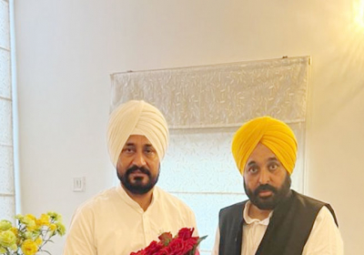 Former Punjab CM Charanjit Singh Channi and CM Bhagwant Mann meet