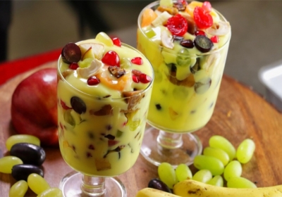 How To Make Fruit Mint Custard Recipe At Home 