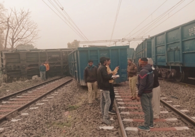 Goods train derailed from track in Muhammadpur 