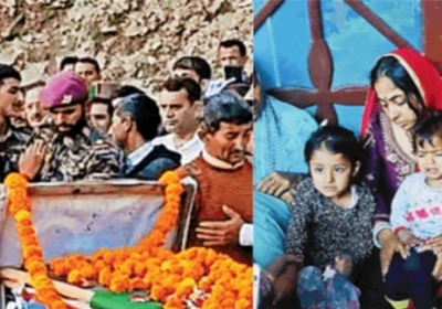 Hundreds of people bid farewell to the sons of Himachal with moist eyes