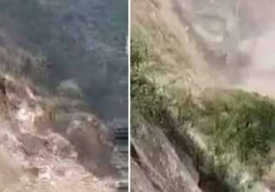Today, due to the greed of man, the mountains are hollow: In the tribal area of Bharmour, the mountains have started cracking, a large part fell on the Khadmukh Holi Road.