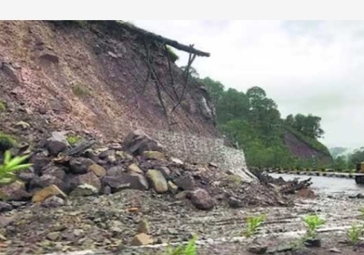 Kalka-Shimla National Highway-5 blocked again due to landslide near Parwanoo on Sunday afternoon.