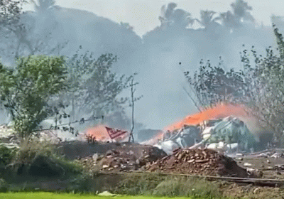 Massive Fire at Firecracker Warehouse in Thrissur