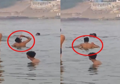 Man Drinking Beer in Ganga Video Viral Varanasi Shocking Case