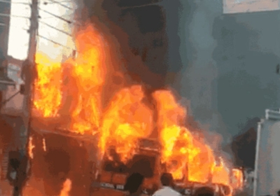 Palwal School Bus Fire Today News