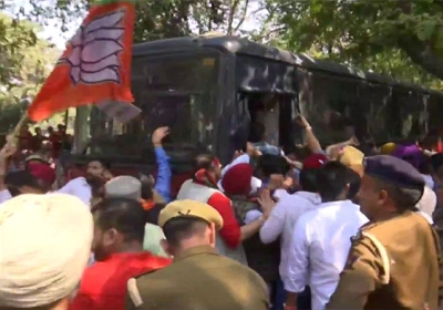 Punjab BJP Leaders-Workers Protest in Chandigarh