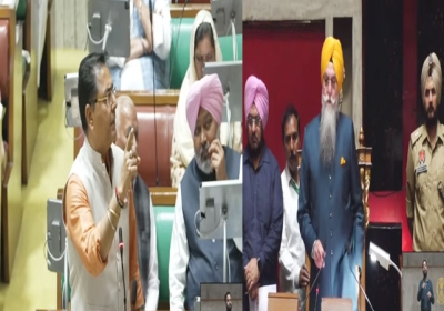 Punjab Vidhan Sabha Ruckus Aman Arora Harpal Cheema vs Partap Bajwa