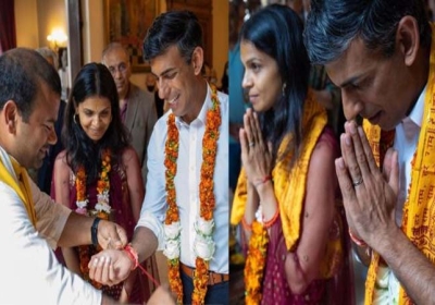 British PM Rishi Sunak along with his wife worshiped at Akshardham temple