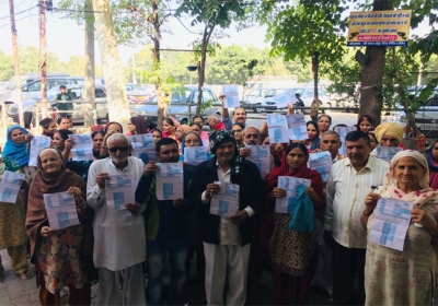 Local people protested for the charges in water bills