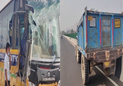 School bus and trolley collide in Gurugram-Sohna Expressway in Haryana