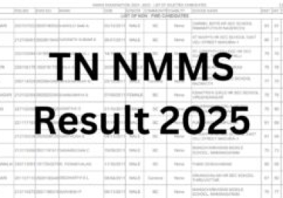 सरकारी परीक्षा निदेशालय (DGE) तमिलनाडु ने आज 12 अप्रैल को TN नेशनल मीन्स-कम-मेरिट (NMMS) फरवरी 2025 परीक्षा परिणाम घोषित कर दिया है।