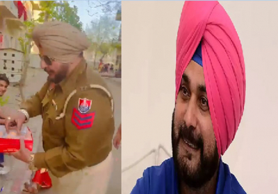 When Sidhu lost in the election the policeman celebrated happiness and distributed sweets